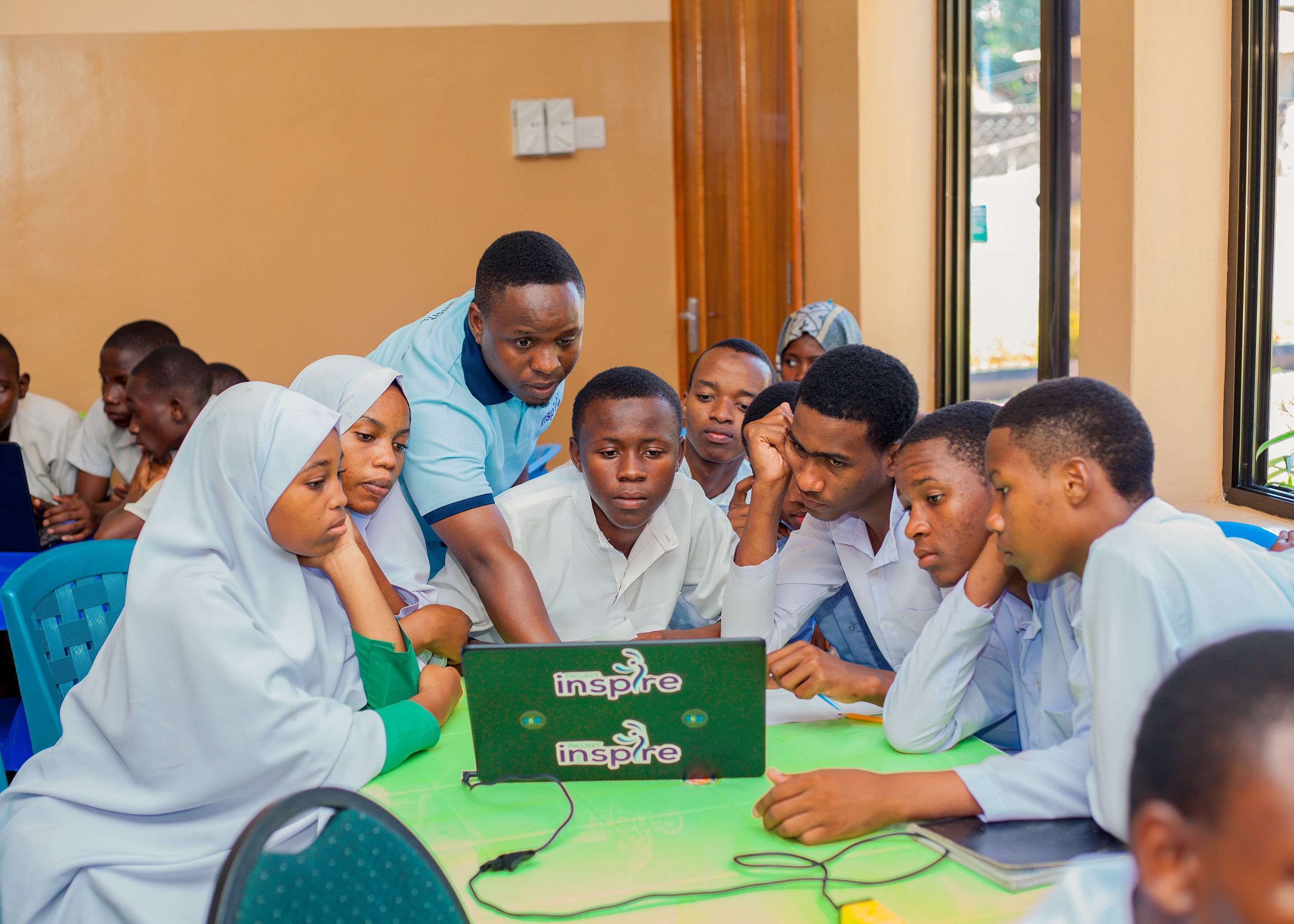 Students discussing STEM study and career opportunities during a guidance session