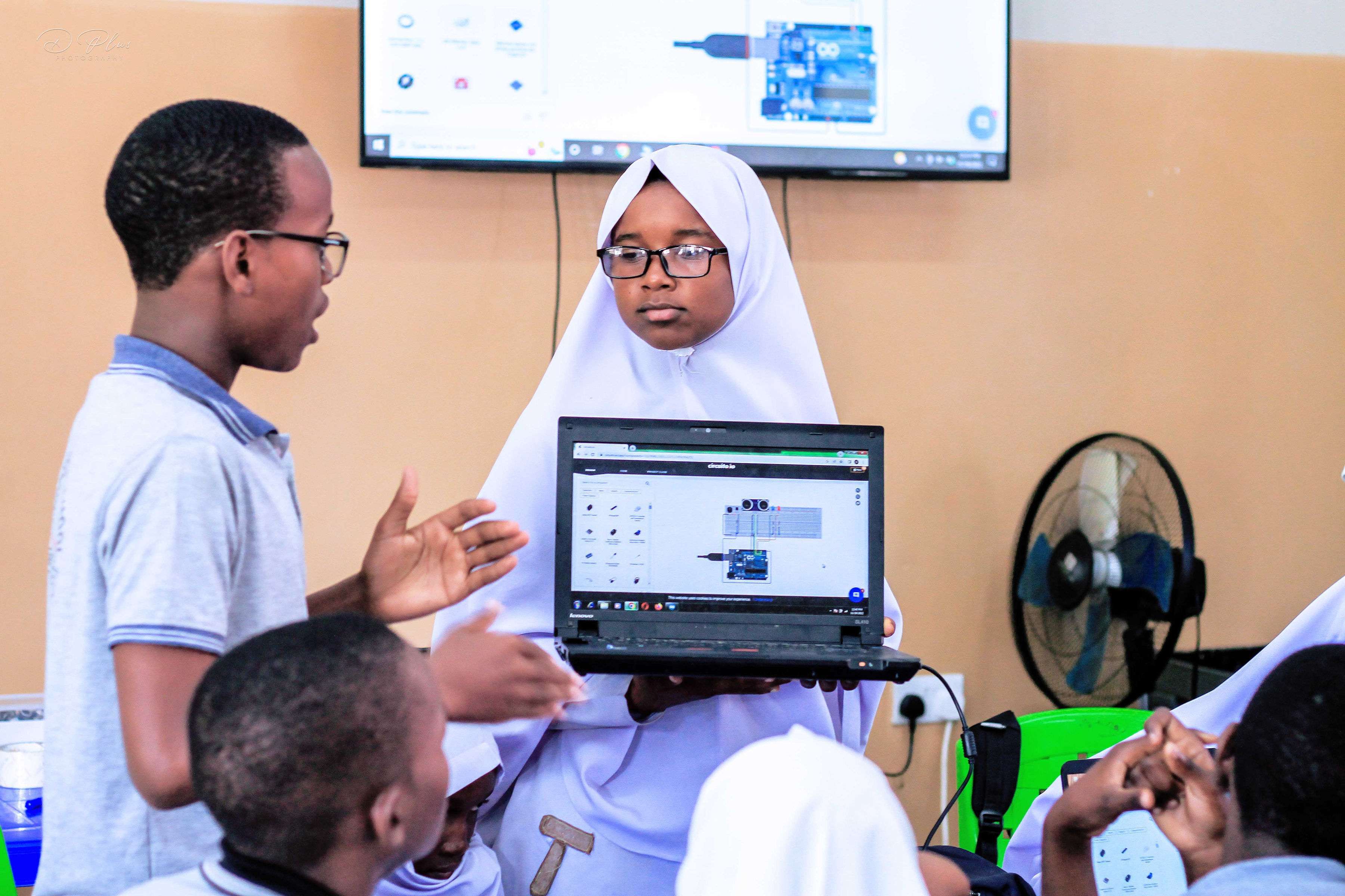Students presenting a practical project during a regional STEM boot camp